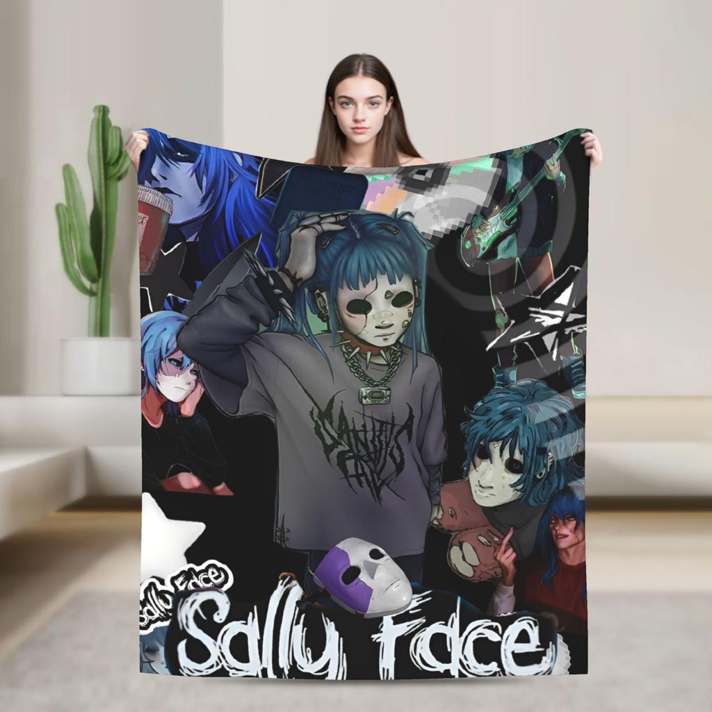 Sally Face Sal Fisher SF Plush Blankets Game Gothic Creative Throw Blankets for Home 150*125cm Ultra-Soft