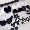 Gekräuselte Satin-Plüsch-Ohren-Dekorations-Set DIY Handgemacht Ita?Tasche Dekoration Zubehör Set Fotokartenhalter Materialpaket Bastelbedarf