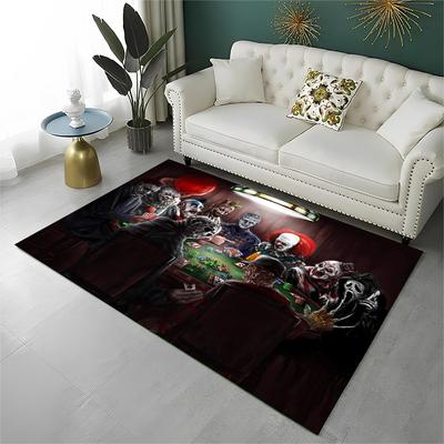 Alfombra de Dibujos Animados Chucky S-Scream Personaje de Película de Terror para Sala de Juegos, Dormitorio, Sala de Estar, Sofá, Decoración del Hogar, Alfombra de Área Antideslizante