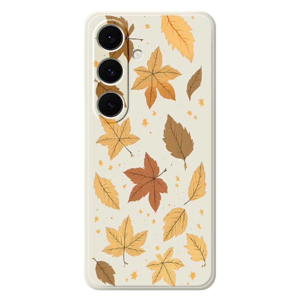 For Samsung Galaxy S24 FE Case Maple Leaves Pattern Printing Straight Edge TPU Phone Back Cover