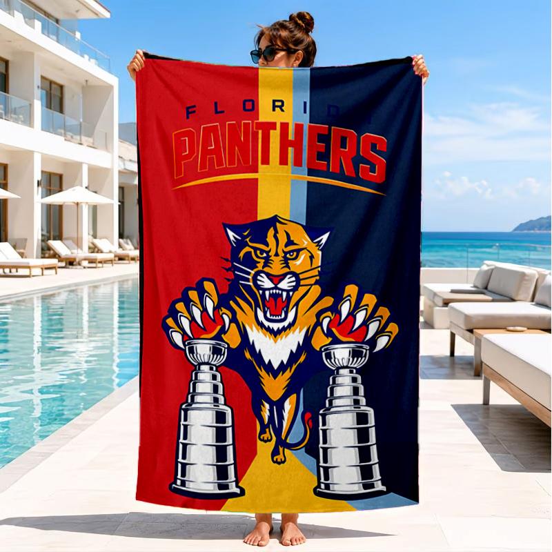 Panthers Team Spirit Beach Towel, Super Soft Microfiber, Perfect Gift for Her/Him, Birthday, for Pool, Beach, Travel, Decor Beach Party