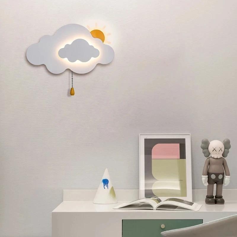 Aplică Dormitor Copii Soare Nor Noapte LED Modern Minimalist Cameră Bebeluș Băiat Fetă Decor Noptiera