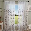 Rod Pocket Design Semi Sheer Curtain Easy Installation Wheat Embroidered Voile Drape Light Filtering for Home Decors