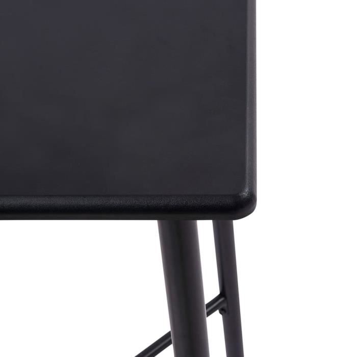 Table de bar - VIDAXL - Noir - 60x60x111 cm - MDF - 2 places - Montage facile