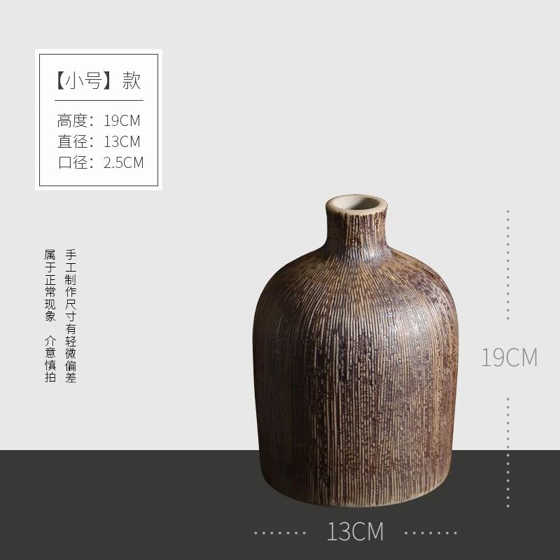 

Керамическая ваза маленькая ваза винтажные композиции из сухих цветов декоративные украшения гостиная грубая китайская керамика горшок гидропоника