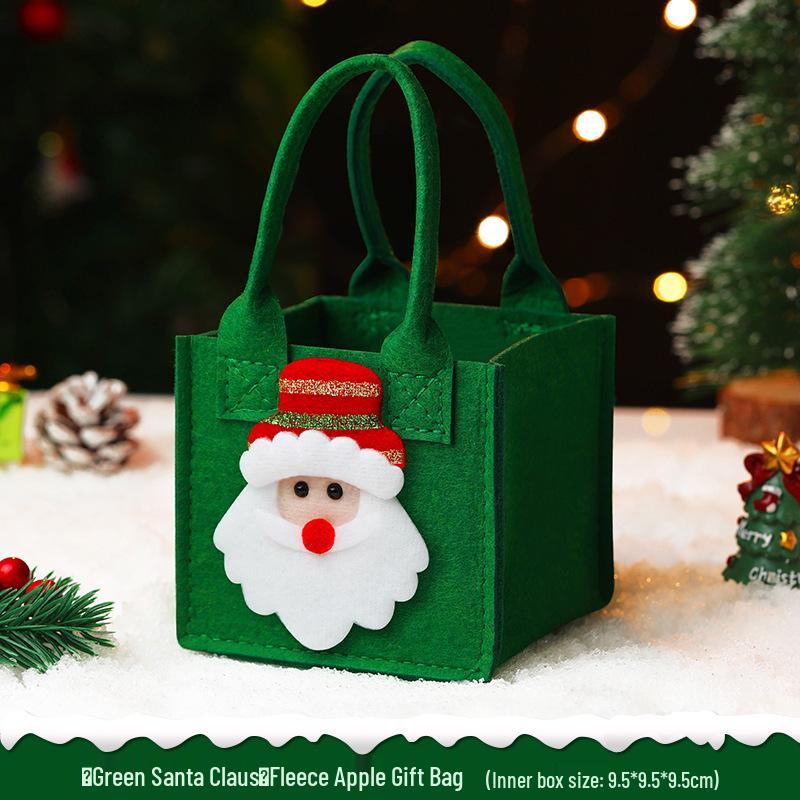 Children's Christmas Eve Apple Gift Bag - Small Handheld Candy Bag