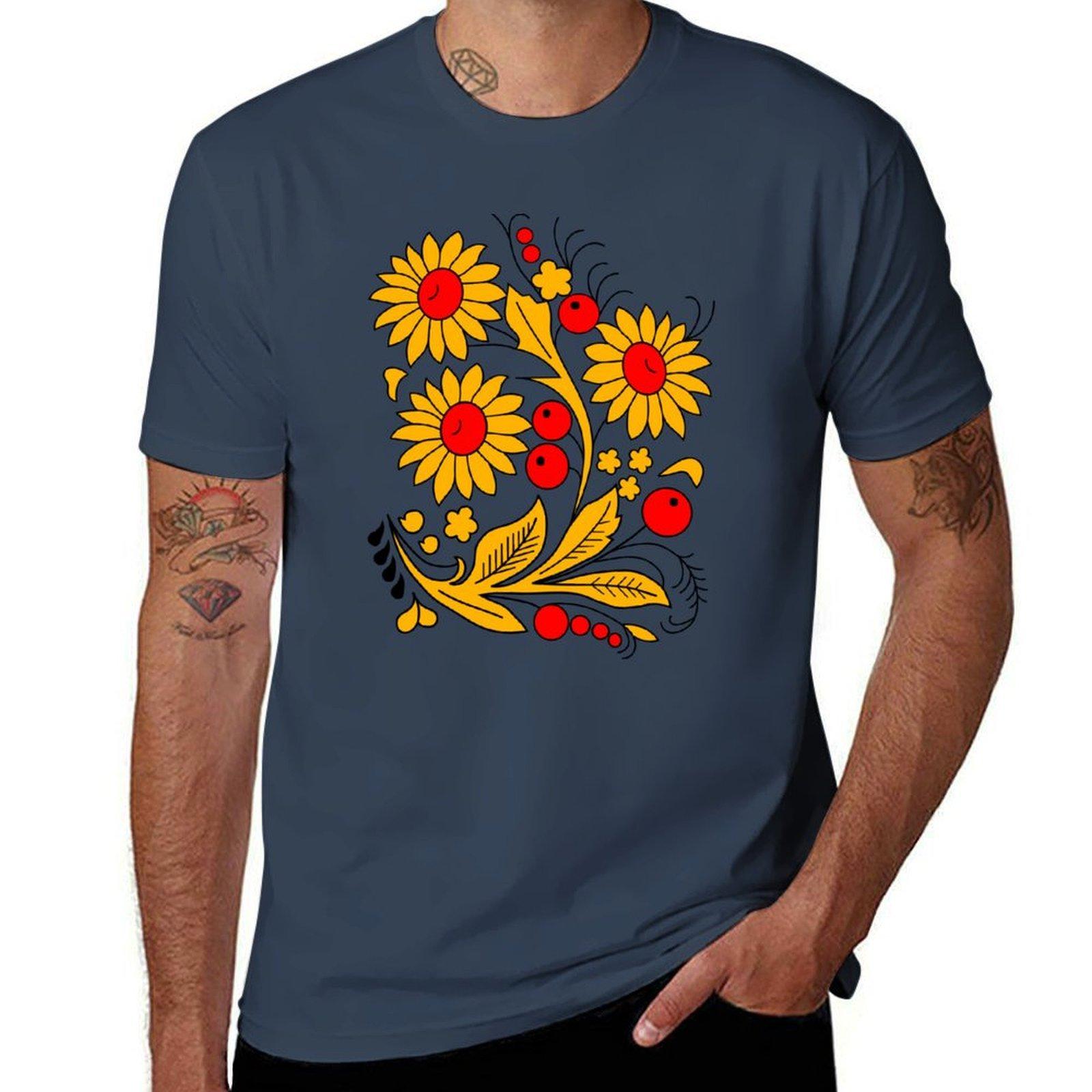 Flowers Ornaunisext Tshirt Urban Casual Loose Fit Tee S
