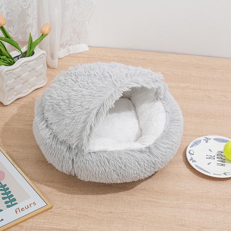 

Уютная зимняя ракушка - Полузакрытая лежанка для кошек и собак 50cm Diameter (550g)