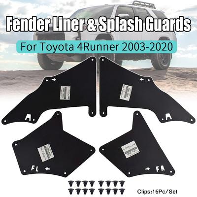 Fender Liners Splash Shield for Toyota 4Runner 2003 -  Apron Seal Mud Flaps Guards Mudflaps W/Clips Fender Flares