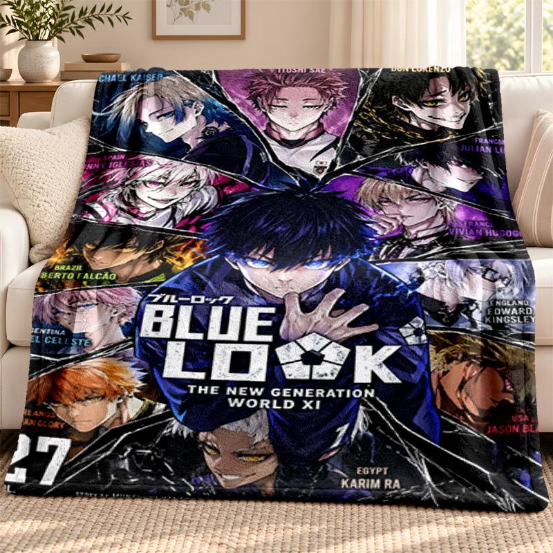 Blue Lock Blanket Flannel Blanket Soft Cozy Plush Throw for Sofa Bed Lightweight Home Decoration Outdoor Camping