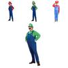 Disfraz de Luigi Bros para Niños y Adultos Transpirable Mono de Cosplay Completo con Exquisita Mano de Obra