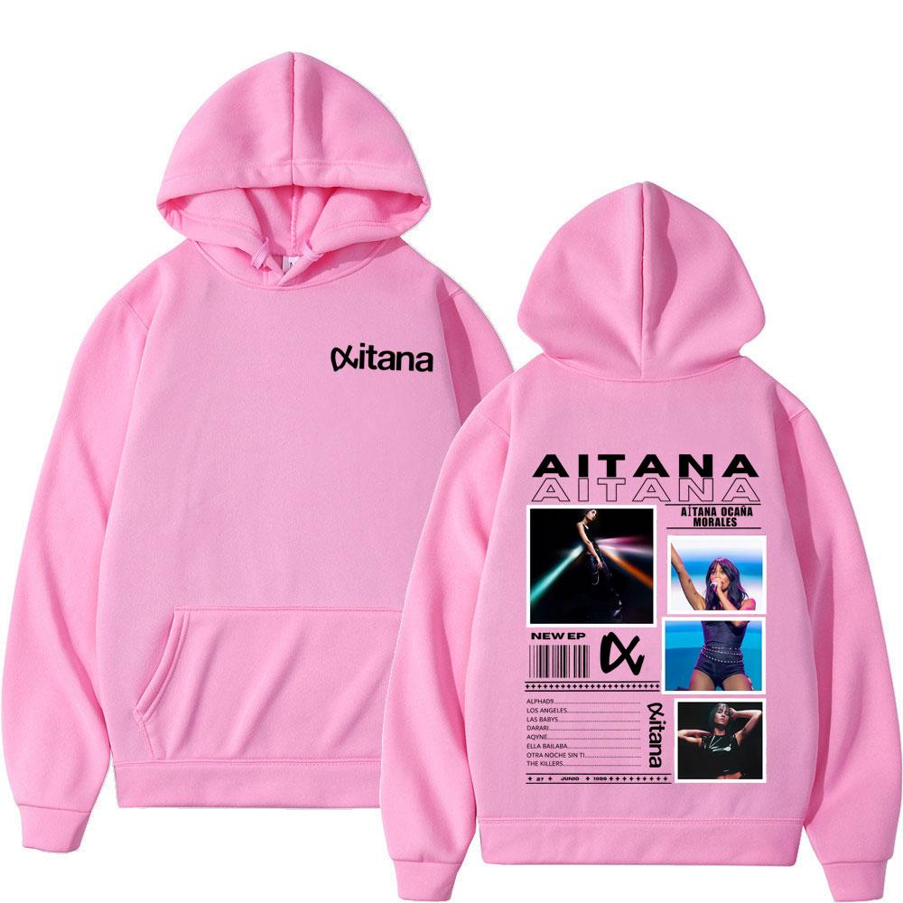 

Singer Aitanas Ocana Fashion Print Sweatshirt Men Women Aesthetic Casual Pullover Fashion Casual Sportswear for Autumn Winter L рожевий