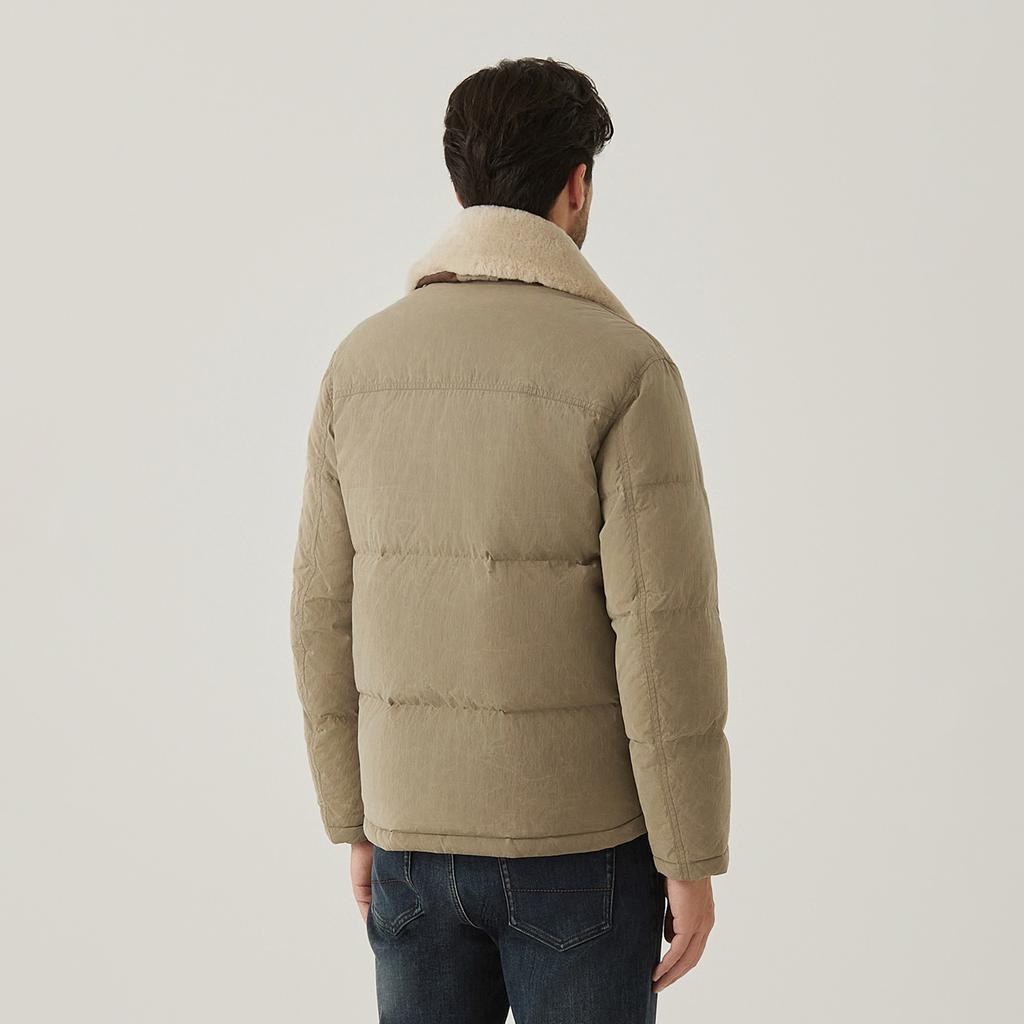 Ferraromilano Detachable Sheepskin Goose Jumper D/Beige (Am0Ejp45154)