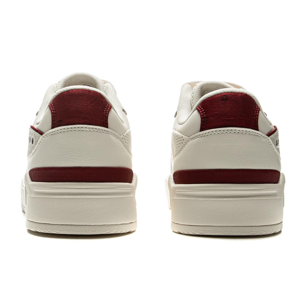 New LiNing Common 80s Anti Slip And Wear Resistant Height Increasing Low Top Skateboard Shoes Men's White Red AGCV023-1