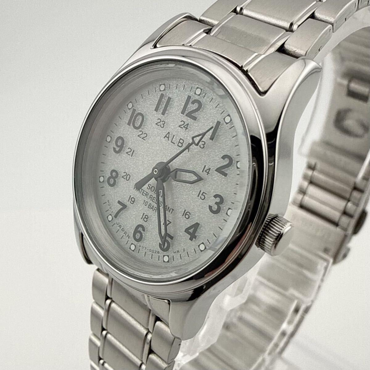 ALBA Alba V117-0AP0 Ladies Watch Solar Working Product [L41]
