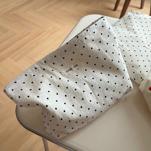 Korean ins polka dot love lipstick bag, high-value girl, hand-held makeup bag, large-capacity liner storage bag