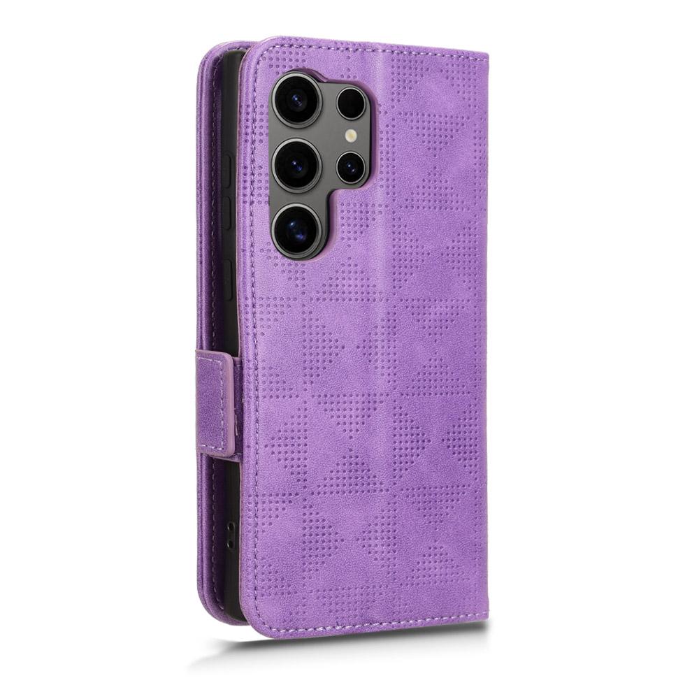 For Samsung Galaxy S24 Ultra Case Imprinted Triangle Leather Wallet Shockproof Cover with Stand