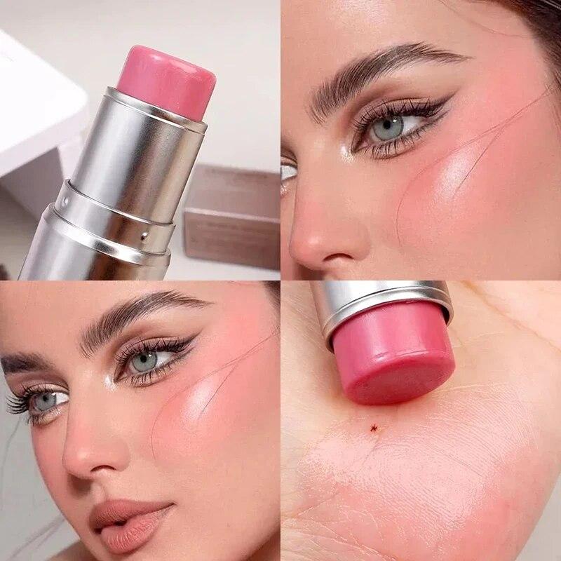 4 Farben Rouge Stick Glitzer Highlight Creme Wasserfest Make Up Gesicht Körper Aufhellung Gesichtskontur Rouge Make-up Kosmetik
