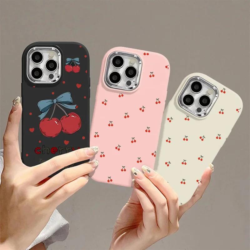 Cute Cherry Bow Case for OPPO Reno 13F 12F 11F 5G 7 4G 5 6 Lite 8 A78 A98 A58 5G A38 A18 A17 A16 A15 A57 A77 A5 A9 2020 Cover