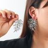 Exaggerated big-name leaf simple earrings women's high-end design cold wind leaf earrings