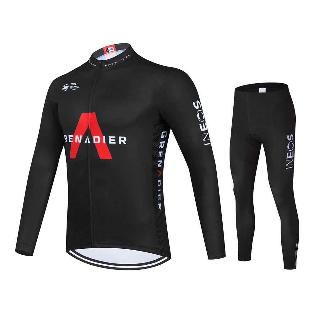 Ineos Team Long Sleeve Cycling Jersey Set for Men, MTB Bike Clothing, Bicycle Wear, 19D Gel Bib Pants 2026