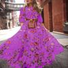2024 Cross-border Chiffon Print Women's Bohemian Long Dress