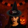 Flower Skull Wizard Cap Black Witch Hat Foldable Halloween Witch Hats  Night club