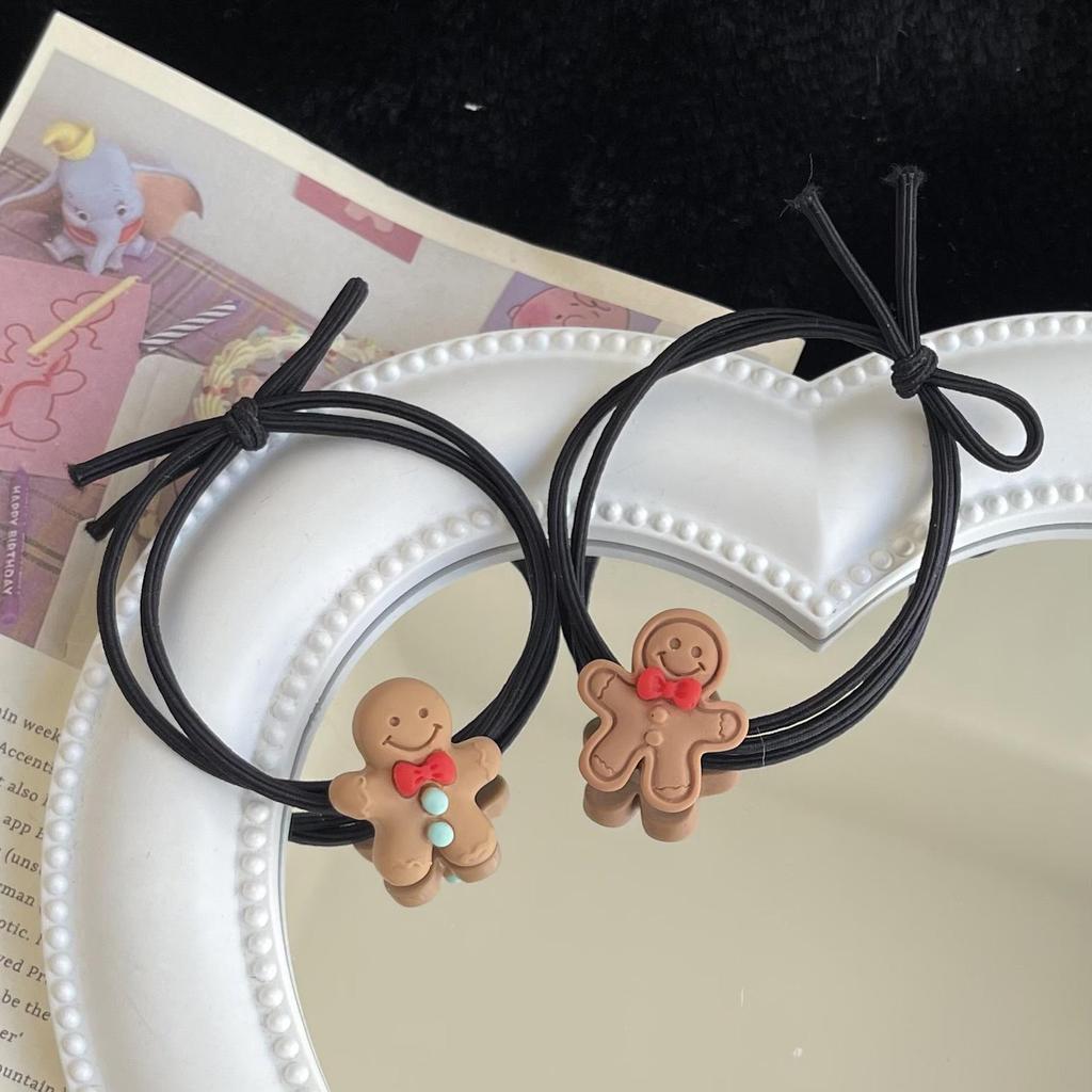 Gingerbread Man Hair Tie - Cute Christmas Cookie Ponytail Accessory