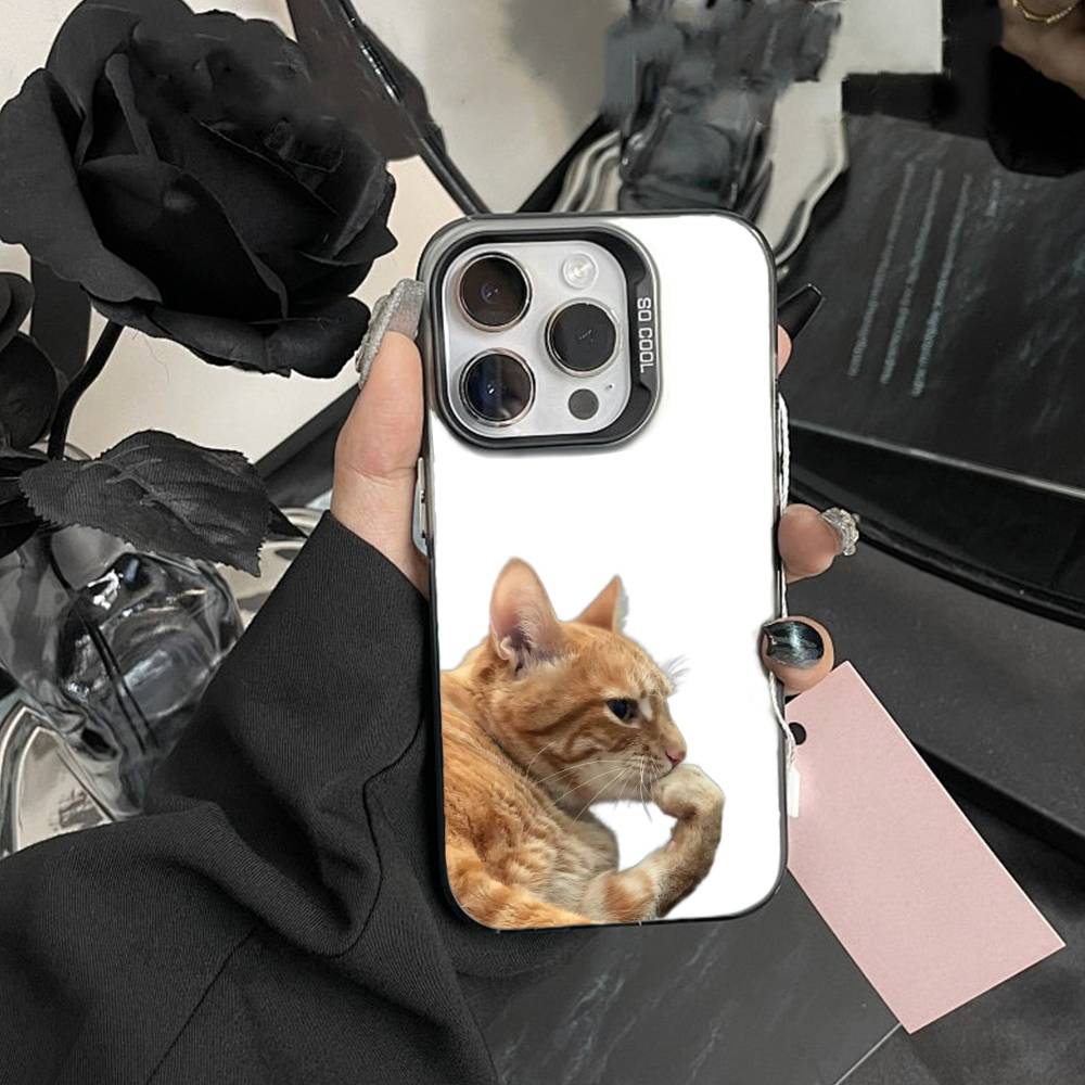 Goofy Cool Cats Big eyes Phone Case For iPhone 17,16,15,14,13,12,Pro MAX Black Matte Shockproof Cover