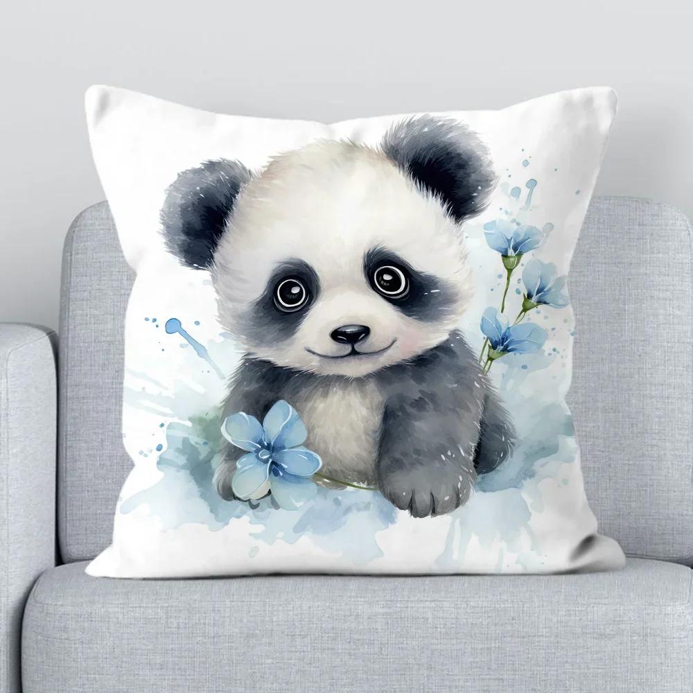 

Adorable Watercolor Panda Pillowcases - Soft & Cozy Design for Kids Room Decor, Perfect Gift for Animal Lovers 16x16Inch