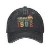 Unisex Women Vintage 1986 Birthday Year 40 years old  Print Hat Classic Distressed Washed  Baseball Cap Adjustable