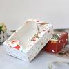 Cake Boxes Window Biscuit Paper Cups Lovely Pattern Container Christmas for Gifts