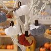 Knitted Decorative Unique Pumpkin Pieces In Orange And Grey For Thanksgiving And Events Harvest