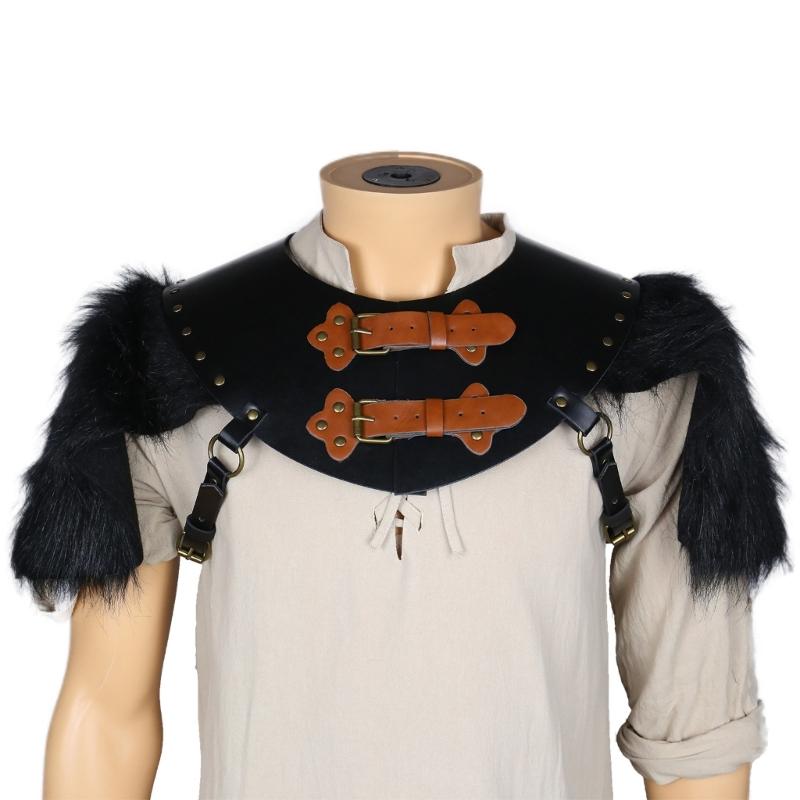 Medieval Leather Collar Shawl with Shoulder Guard , Halloween Medieval Costume, Medieval Shoulder Guard Costume