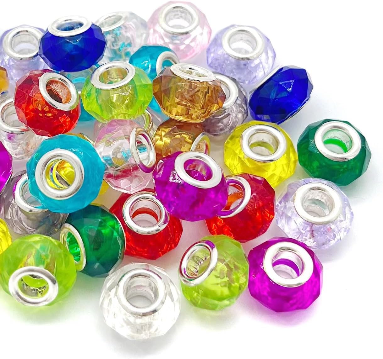 

12/30/60 шт. европейские большие отверстия бусины-разделители Lampwork ассорти европейские бусины для рукоделия смешанные цвета для самостоятельного изготовления ожерелья браслета ювелирных изделий 30pcs