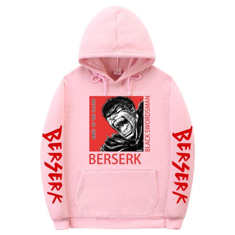 Berserk Anime Hooded Fleece Sweatshirt Men Women Loose Fit Streetwear Pullover Casual Sportswear