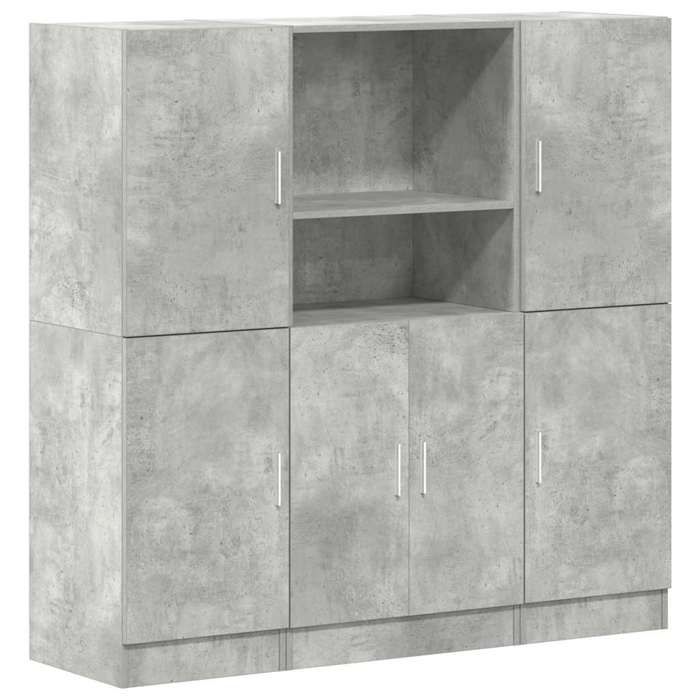 VidaXL Ensemble D'armoires De Cuisine 3 Pcs Gris Béton 3324154