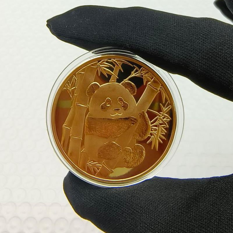 Panda Coins, Gold-plated and Silver Plated, Commemorative Medals, Metal Crafts, Panda Commemorative Medals, Small Gifts