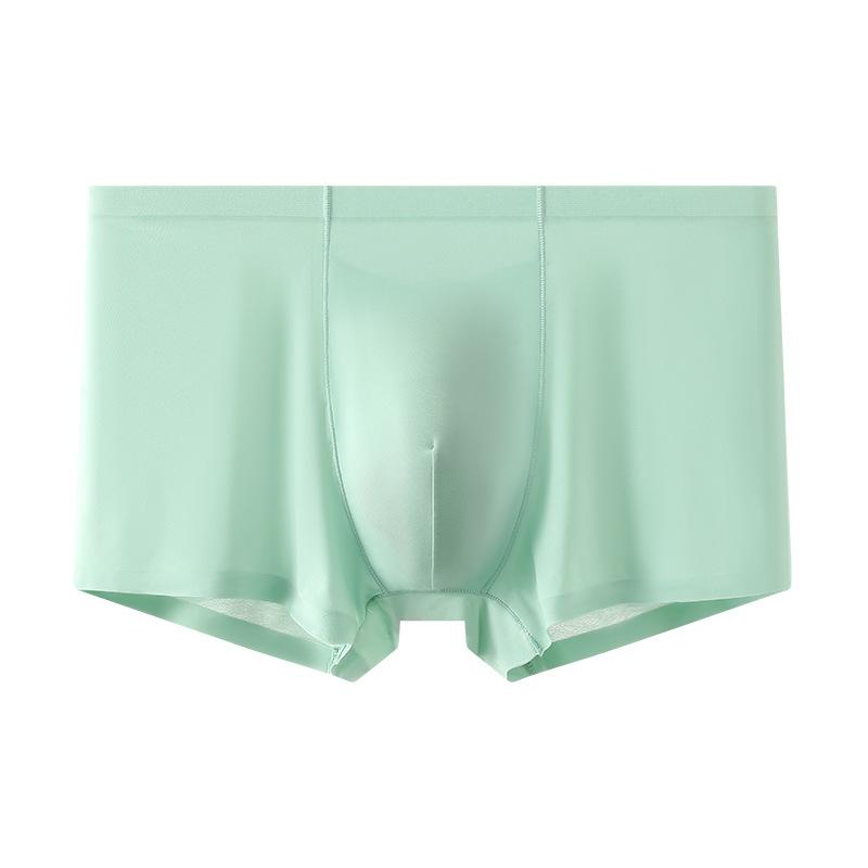 Male Spring and Summer Ice Silk Without Trace Breathable Antibacterial Quick Dry Motion A Piece of Flat Angle Underwear