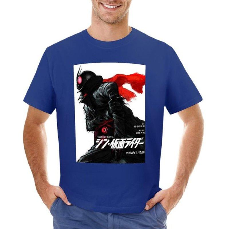 

Футболка Shin Kamen Rider, черная футболка, футболка большого размера, быстросохнущая футболка, набор футболок для мужчин M