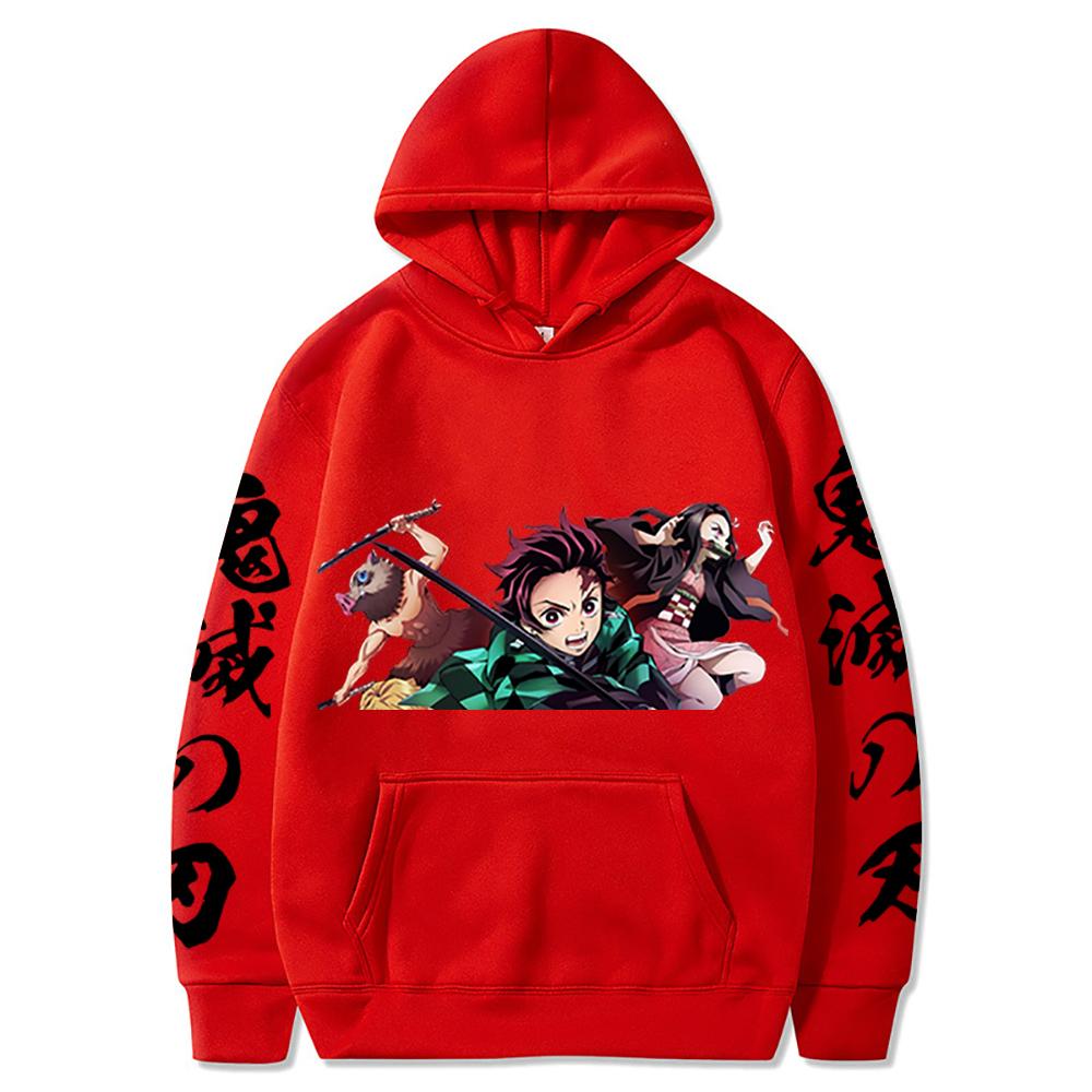 Japan Anime Demon Slayer Kamado Nezuko And Kamado Tanjirou Print Hooded Men Women Casual Hoodies Harajuku Sweatshirt Pullover