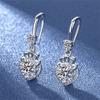New Women Earring Pendant 925 Silver Heart -Shaped Four Prong Moissanite A Pair Ear Studs Piercing Hoops Earrings Jewelry Gift