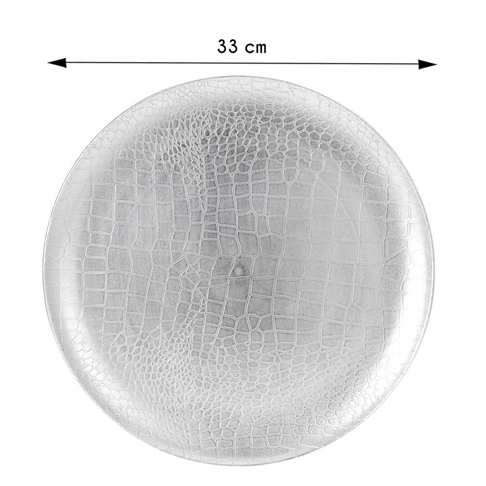 Dekoracyjny Talerz Srebrny 33 Cm