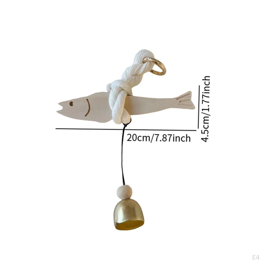 Hanging Wooden Fish Ornament with Cotton Rope for Home And Office Decor