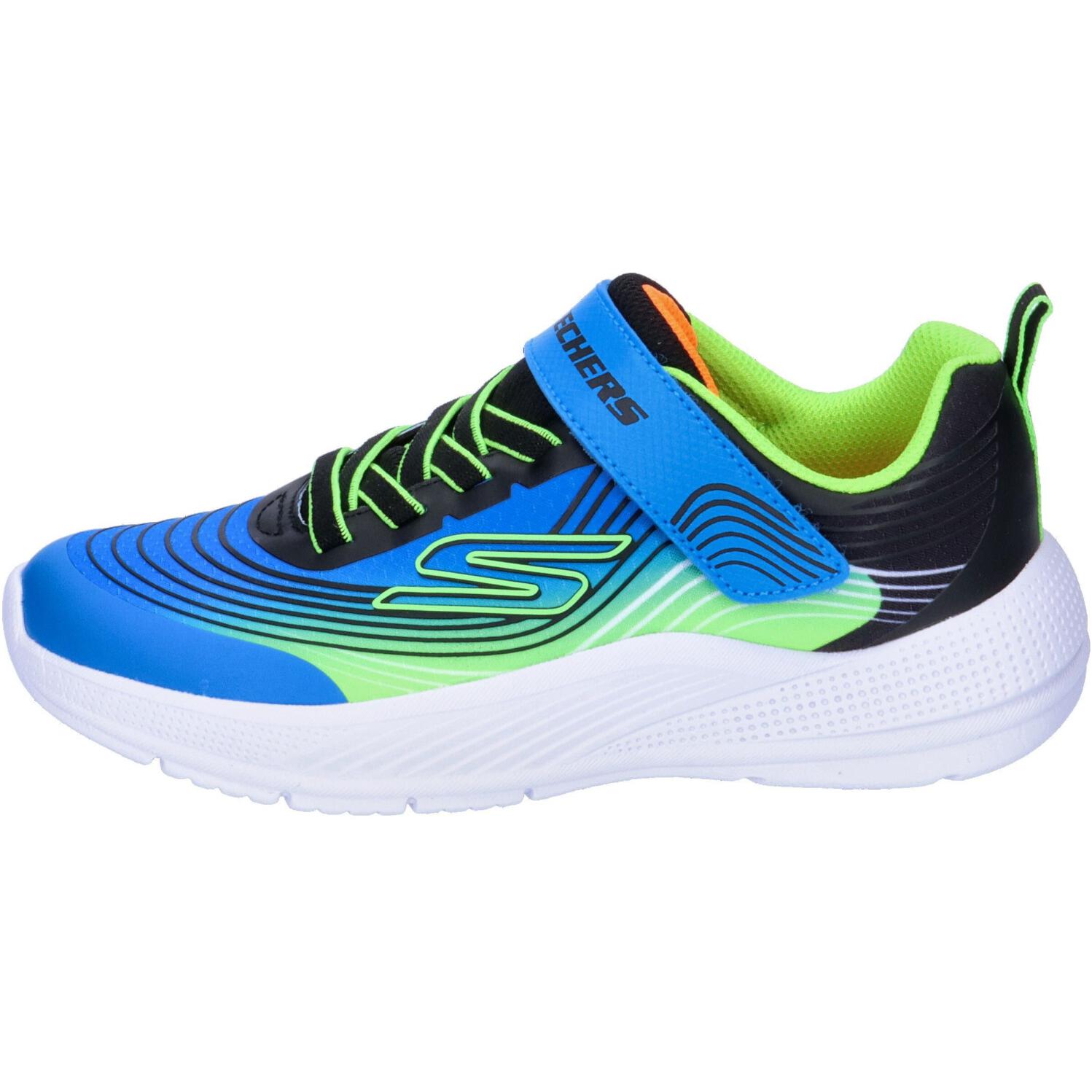 Skechers Kids Microspec Advance Comfortable Versatile Slip-Resistant Durable Low-Top Casual Shoes Kids casual shoes Blue Black Green 403926L-BLLM 28.5