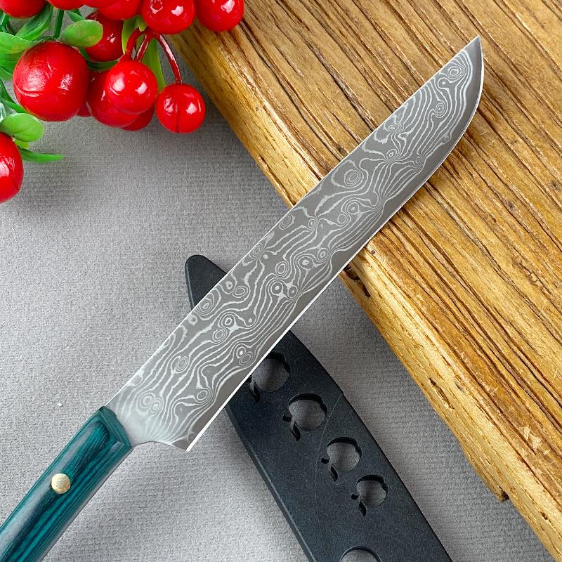 Damascus Knife Hand Forged Blade Wood Handle Kitchen Knives Cleaver Meat Fruit Fish Boning Knife Chef Cooking BBQ Butcher Knife