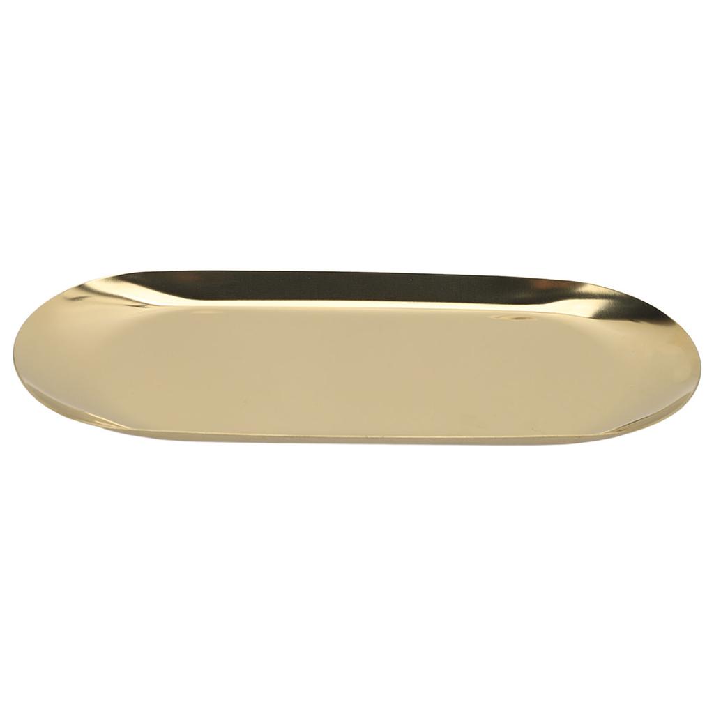 Ovales Schmucktablett Spiegelreflexion Vakuumbeschichtung Ovales Dekotablett Glänzender Rand Ovales Nagelaufbewahrungstablett für Schmuck