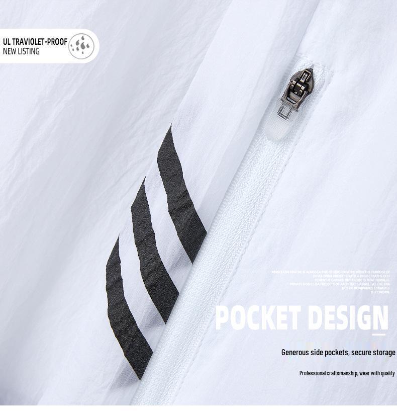 Men's Lightweight Breathable Sun Protection Jacket - Summer Loose Fit, Cool, Pure Color, Plus Size