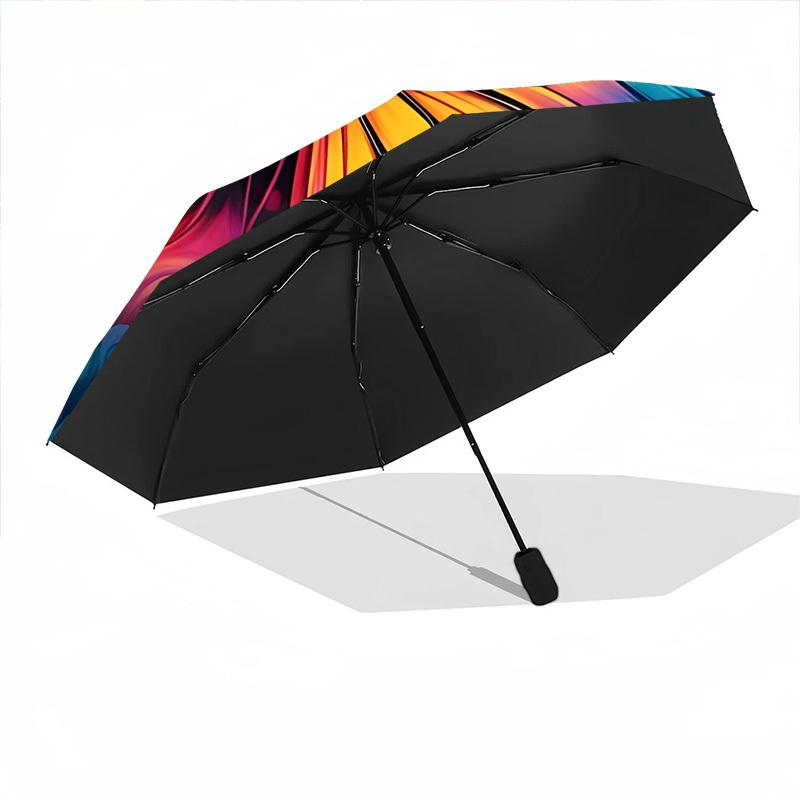 1pc Butterfly Flowers Automatic Open/Close Umbrella with Folding Feature Compact Travel Umbrella, Lightweight Design, for Commuting039