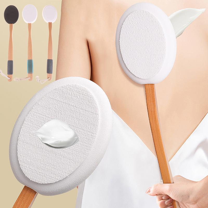 Lotion Sunscreen Applicator Long Handle Body Cleaner Shower Brush Extended Reach Back Scrub for Elderly and Disabled